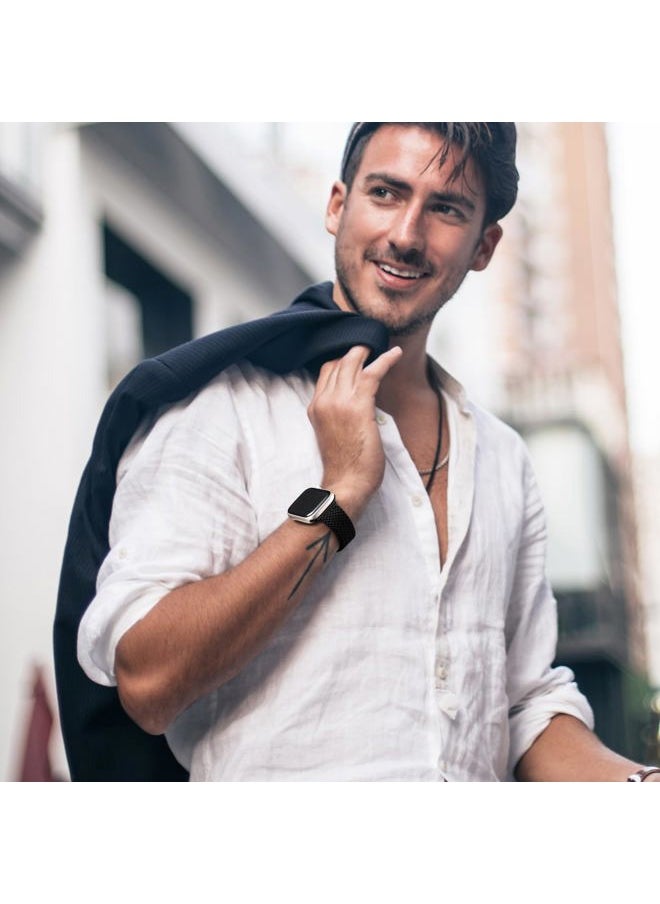 2 Pack Stretchy Solo Loop Compatible for Apple Watch Band 40mm 41mm 38mm Men Women,Braided Sport Strap Elastic Nylon Wristbands for iWatch Band Series 10 42mm/ 9 8 7 6 5 4 3 2 1 SE Ultra/Ultra2