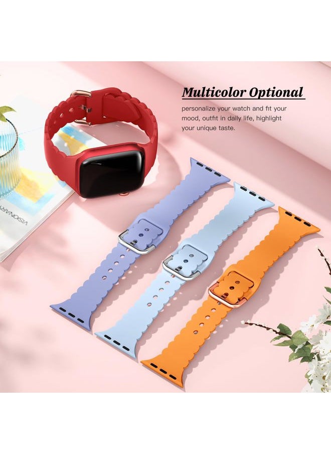 Lace Sport Silicone Band Compatible with Apple Watch 38mm 40mm 41mm 42mm 44mm 45mm 46mm 49mm for Women, Soft Wristband Waterproof Replacement for iWatch Series Ultra 10 9 8 SE 7 6 5 4 3 2 1