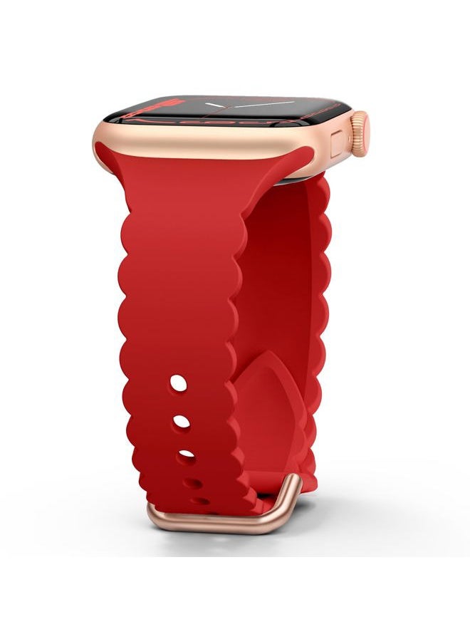 Lace Sport Silicone Band Compatible with Apple Watch 38mm 40mm 41mm 42mm 44mm 45mm 46mm 49mm for Women, Soft Wristband Waterproof Replacement for iWatch Series Ultra 10 9 8 SE 7 6 5 4 3 2 1