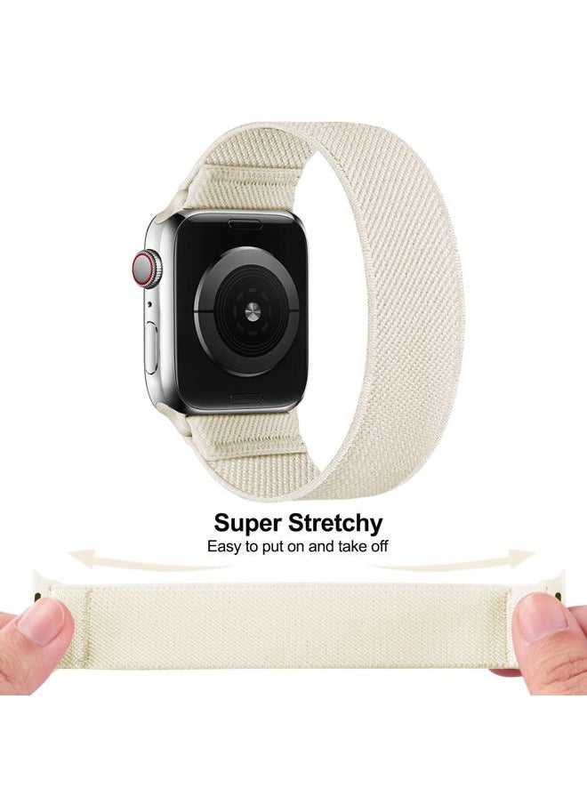 HILIMINY 10 Pack Stretchy Solo Loop Bands Compatible With Apple Watch 38mm 40mm 41mm, Elastic Nylon Sport Straps for iWatch SE Series 9 8 7 6 5 4 3 2 1, Braided No Buckles Men Women Wristband, A XS