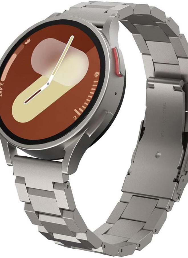 for Samsung Galaxy Watch 7 6 5 4 Band Watch 6 Classic 47mm Bands 5 Pro Galaxy Watch 4 Classic FE Band 45mm 43mm 44mm 40mm 46mm 42mm Men 20mm Stainless Steel Band Galaxy Watch 3 41mm, Titanium