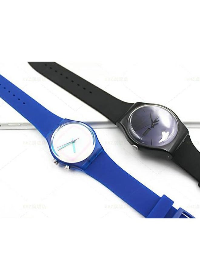 Replacement Silicone Band for Swatch 17mm 19mm 20mm, Waterproof Wristband Watch Strap for Swatch (19mm, Black)