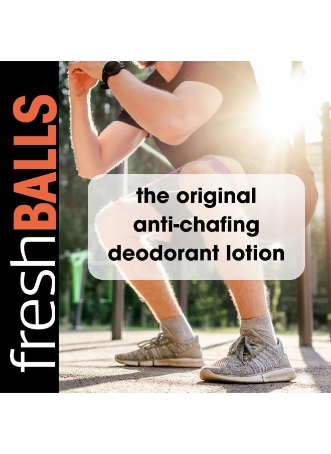 Fresh BALLS Deodorant Cream to Powder | Men's Anti-Chafing Lotion and Balls Deodorant, Hygiene for Groin Area, 3.4 fl oz (Pack of 6)