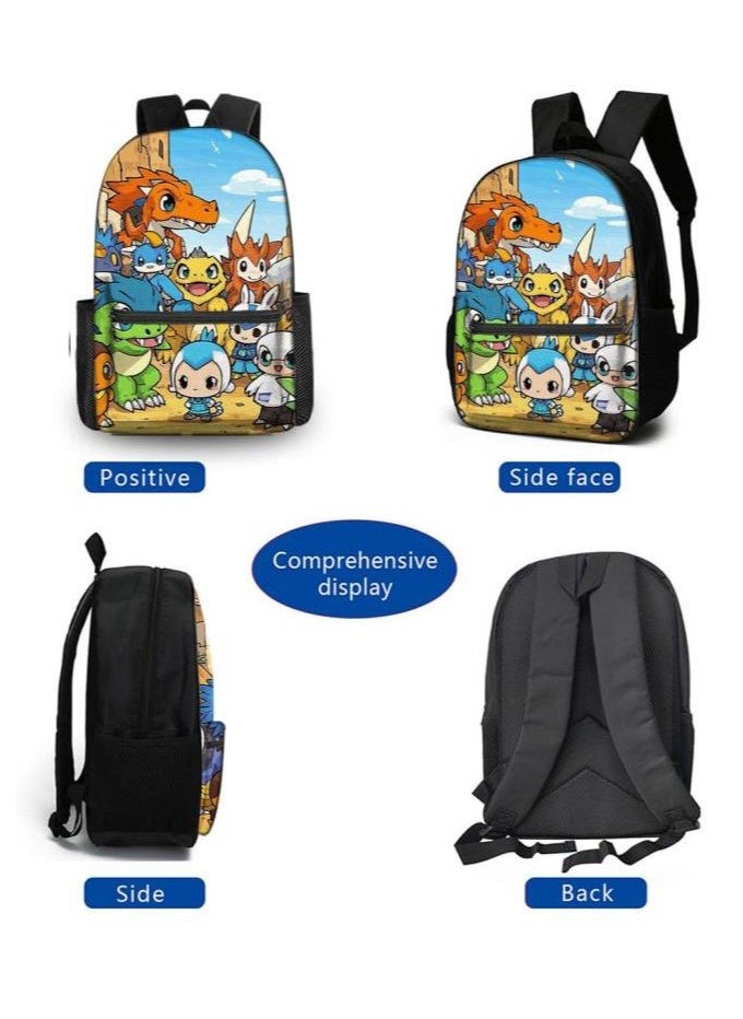 Cartoon three-piece schoolbag with zipper - 25