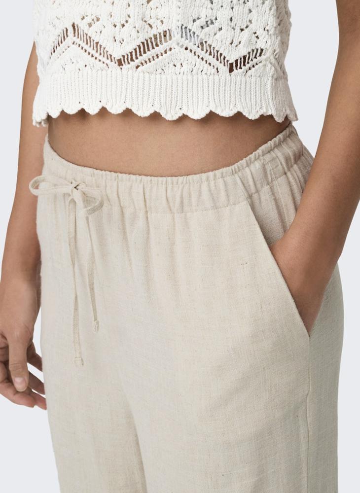 Drawstring High Waist Pants