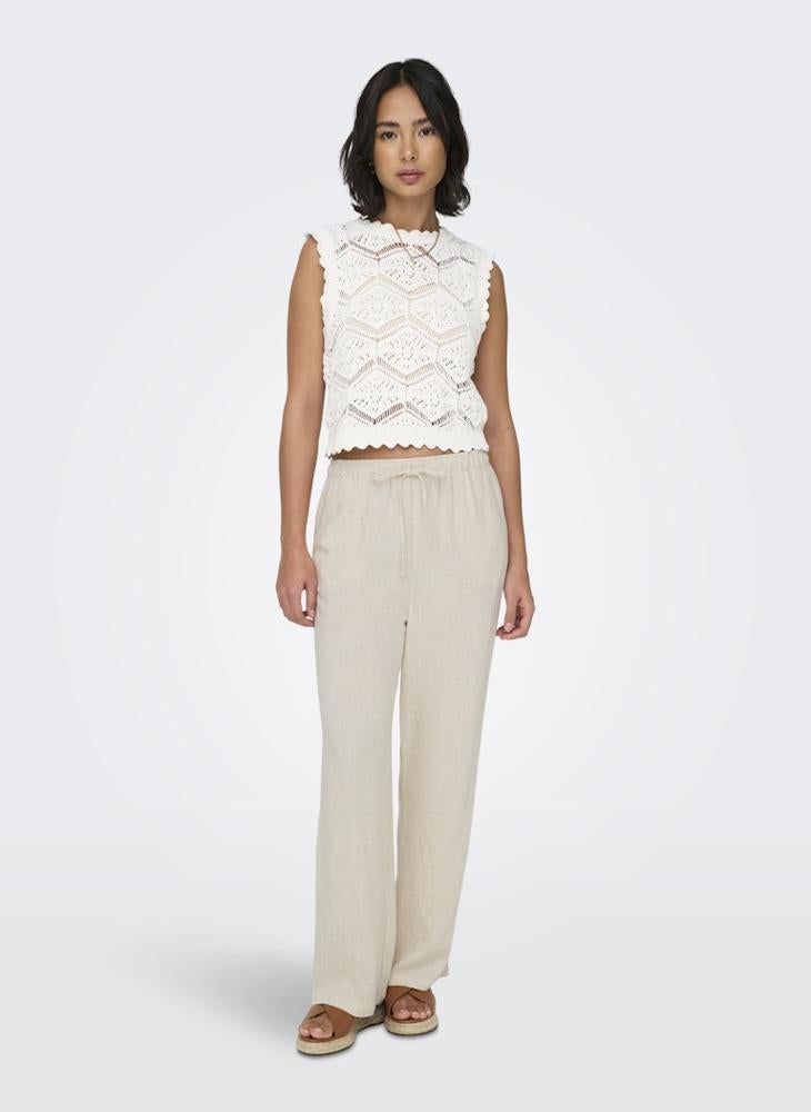 Drawstring High Waist Pants