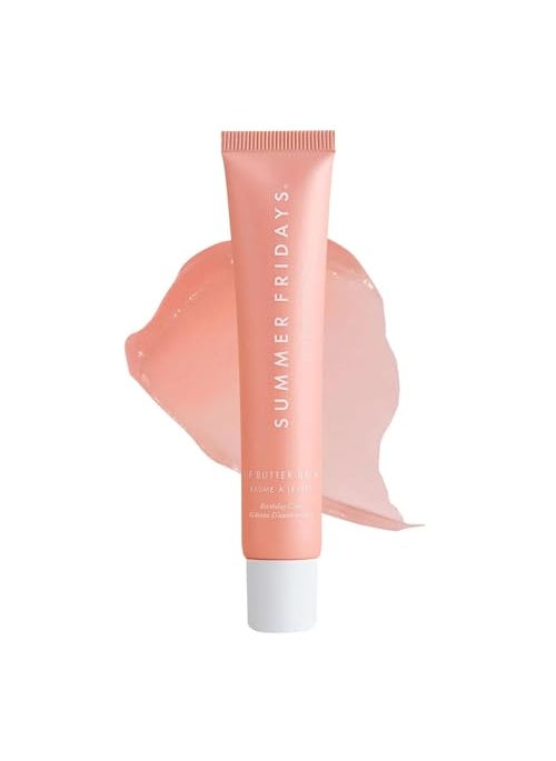 Summer Fridays Tinted Lip Butter Balm - Conditioning Vegan Lip Balm for Instant Moisture, Shine & Hydration - Softening & Soothing Skincare - Birthday Cake (.5 Oz)