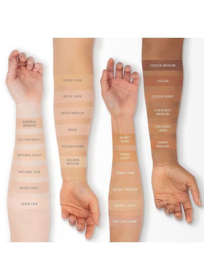 Pressed Base Powder Foundation Makeup (Golden Dark) - Flawless Coverage for a Radiant Natural, Second-Skin Finish