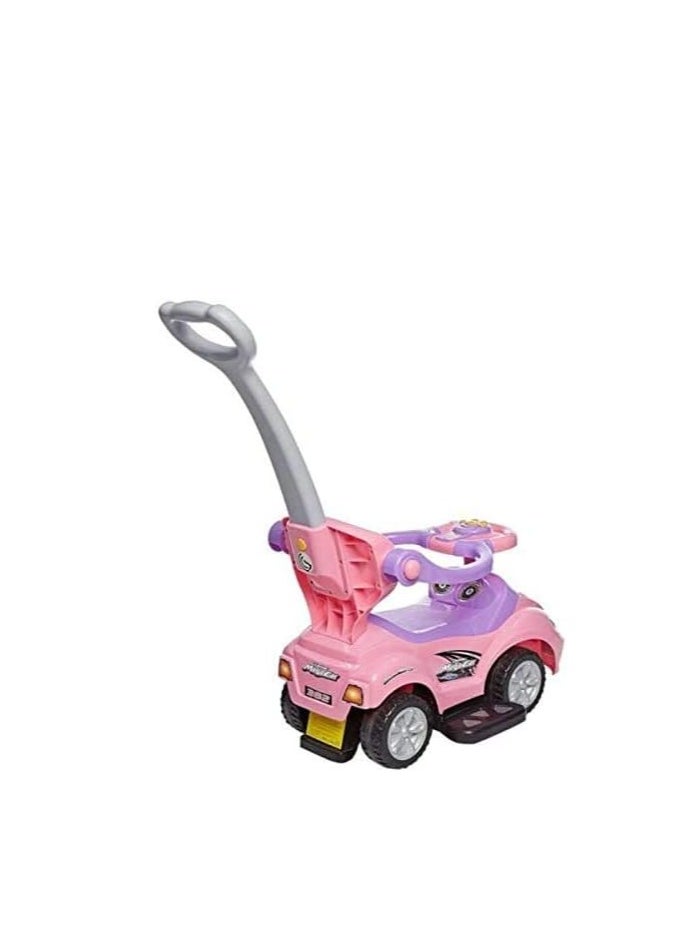 Push Cars for Toddlers, 3 in 1 Ride on Push Car with Music, Safety Brackets, and Anti-Topple Devices, Removable Handle for the Ages 1-3 years (Pink) 301