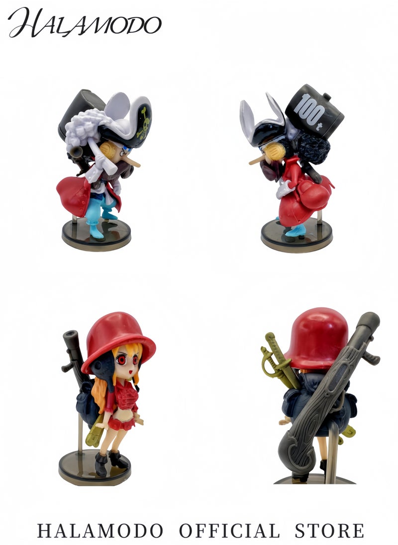 9PCS One Piece Doll Ornaments Action Figures Anime Figurines Heroes Figures Model Toy Collectible Model Toy Statues Gift for Kids in Birthday Party