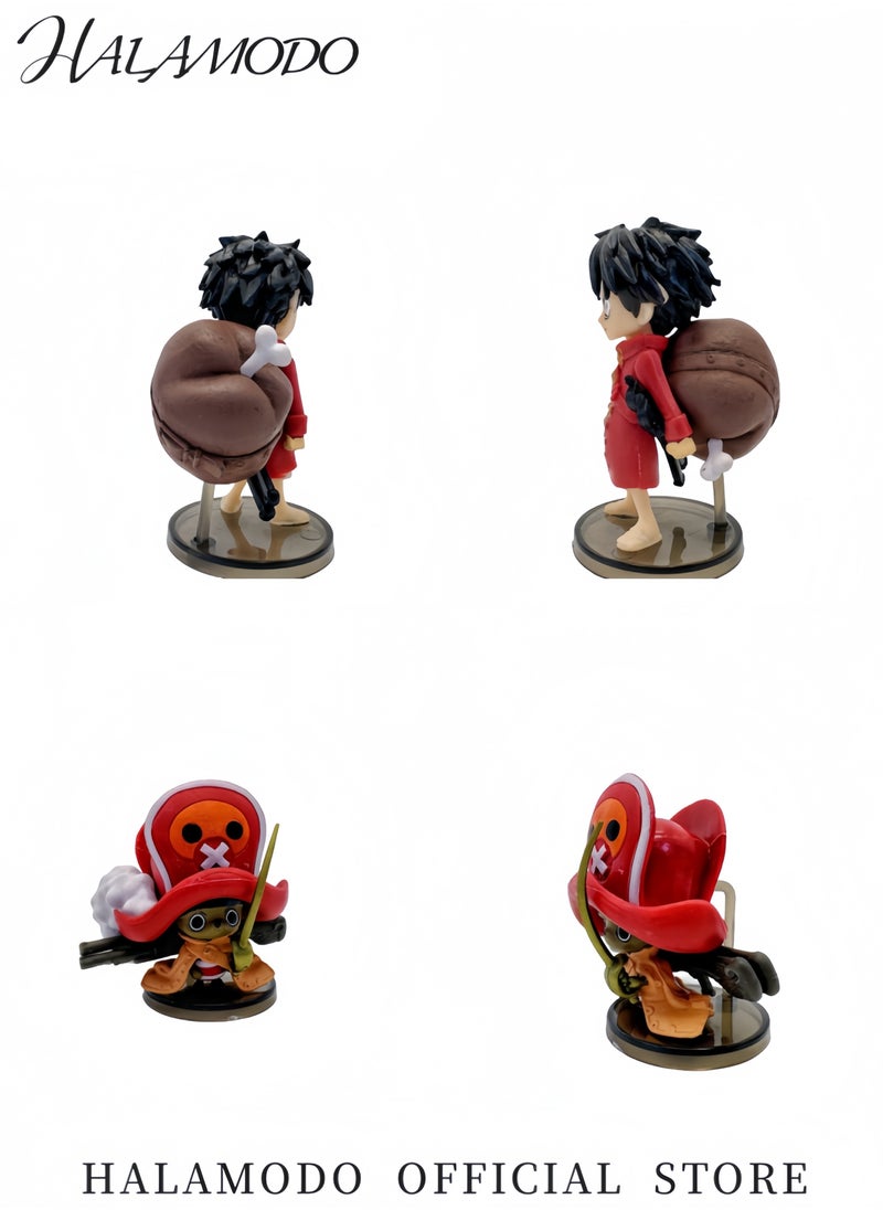 9PCS One Piece Doll Ornaments Action Figures Anime Figurines Heroes Figures Model Toy Collectible Model Toy Statues Gift for Kids in Birthday Party