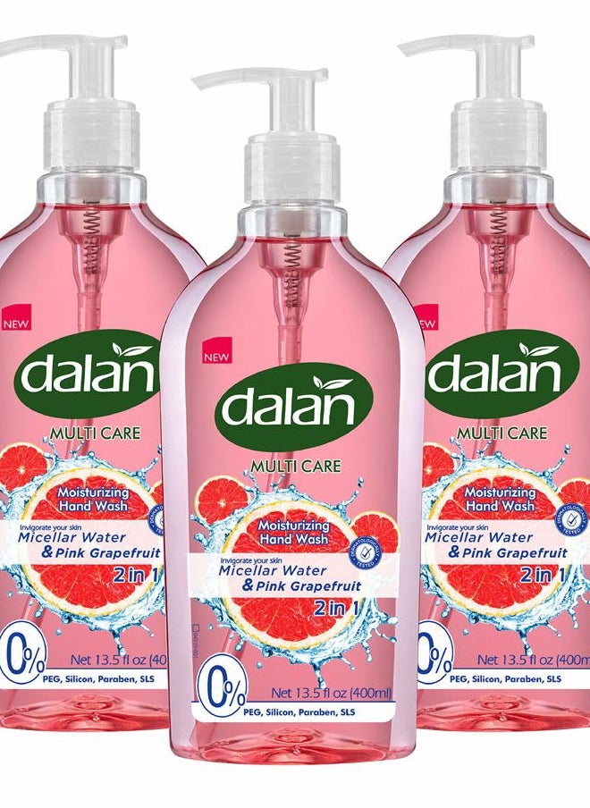 Pink Grapefruit Multicare Ultra Moisturizing Liquid Hand Soap for Normal and Dry Hands Fresh Clean and Soft Feeling (13.5 Fl Oz / 400 mL (Pack of 3))
