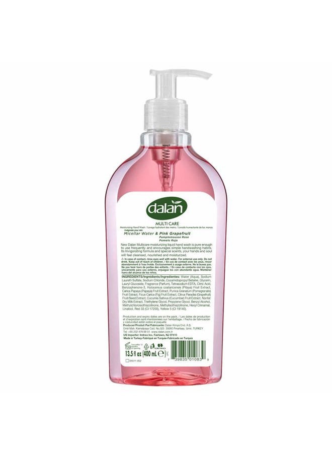 Pink Grapefruit Multicare Ultra Moisturizing Liquid Hand Soap for Normal and Dry Hands Fresh Clean and Soft Feeling (13.5 Fl Oz / 400 mL (Pack of 3))