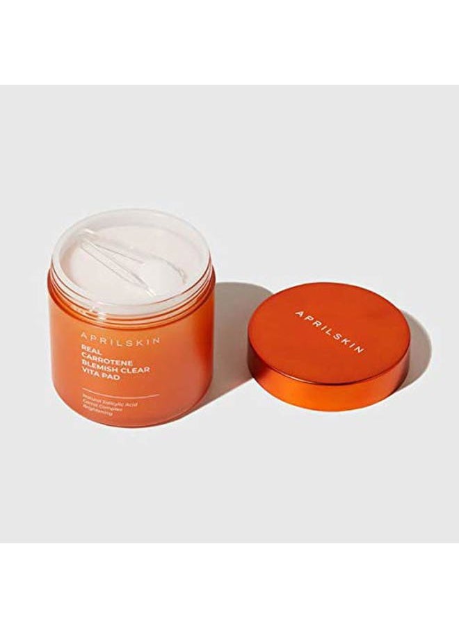Carrotene Clarifying Pads | Oily, sensitive, acne-prone skin | Vegan, Cruelty-Free, exfoliating, fights acne & pore-tightening | 60 Pads | No sulfates and Artificial Fragrance