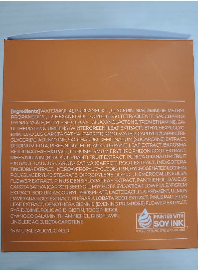 Carrotene Clarifying Pads | Oily, sensitive, acne-prone skin | Vegan, Cruelty-Free, exfoliating, fights acne & pore-tightening | 60 Pads | No sulfates and Artificial Fragrance