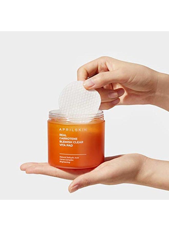 Carrotene Clarifying Pads | Oily, sensitive, acne-prone skin | Vegan, Cruelty-Free, exfoliating, fights acne & pore-tightening | 60 Pads | No sulfates and Artificial Fragrance