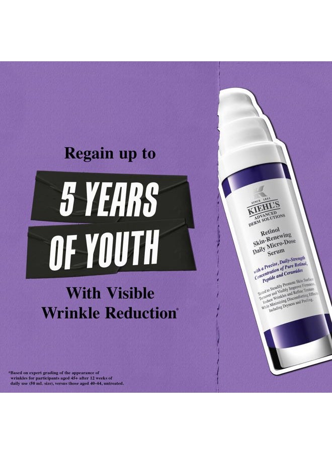 Daily Micro-Dose Anti-Aging Retinol Facial Serum, Reduces Wrinkles, Firms Skin, Evens Skin Tone, Youth Renewing & Hydrating Formula, with Retinol & Ceramides, Paraben-free - 1.7 fl oz