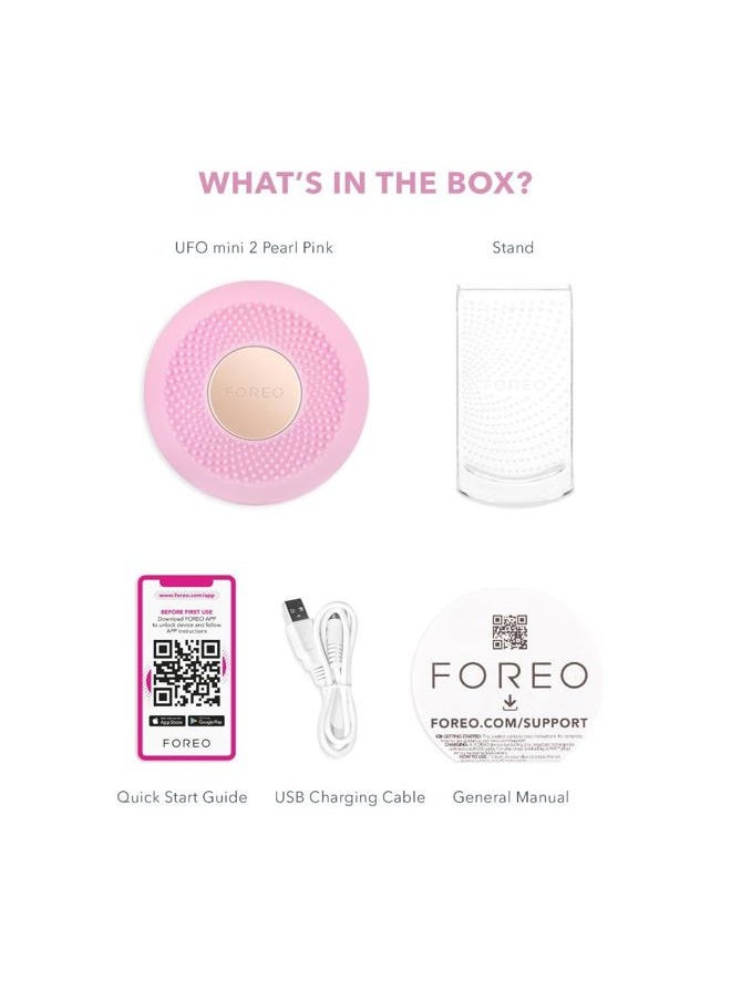 UFO mini 2 Face Mask Treatment Complete Facial - Red Light Treatment for Face - Warming - Face Moisturizer - Dark Spot & Acne Scar Treatment for Face - Nourishing- Pearl Pink