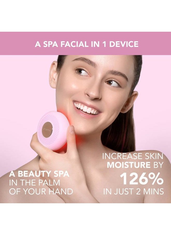 UFO mini 2 Face Mask Treatment Complete Facial - Red Light Treatment for Face - Warming - Face Moisturizer - Dark Spot & Acne Scar Treatment for Face - Nourishing- Pearl Pink