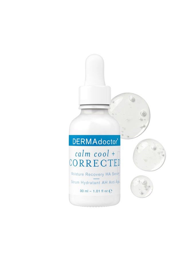 Calm Cool + Corrected Dermatologist Formulated Moisture Recovery Hyaluronic Acid Serum with Vitamin C & Niacinamide; Hydrating & Brightening Anti Aging Serum for Sensitive Skin - 1 fl oz