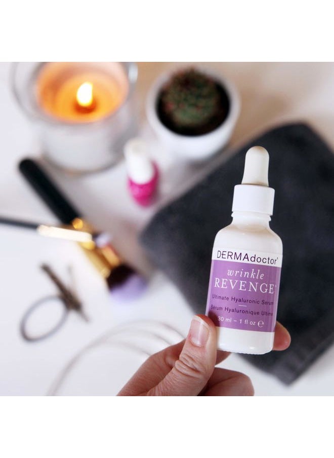 Wrinkle Revenge Dermatologist Formulated Anti Aging Hyaluronic Acid Serum for Face, Hydrating Serum, Wrinkle Filler & Hydrating Primer Fragrance Free - 1 fl oz