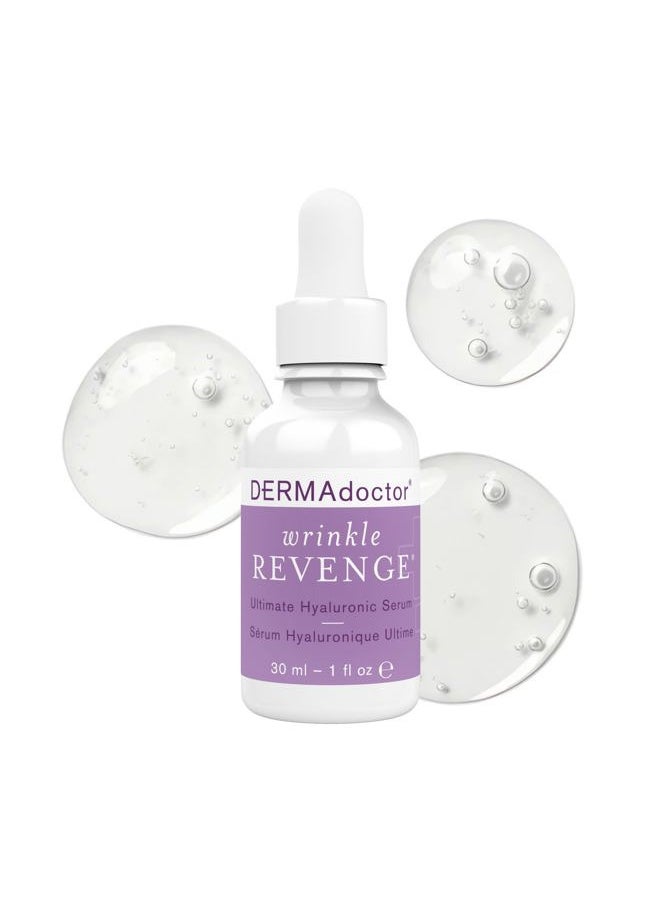 Wrinkle Revenge Dermatologist Formulated Anti Aging Hyaluronic Acid Serum for Face, Hydrating Serum, Wrinkle Filler & Hydrating Primer Fragrance Free - 1 fl oz