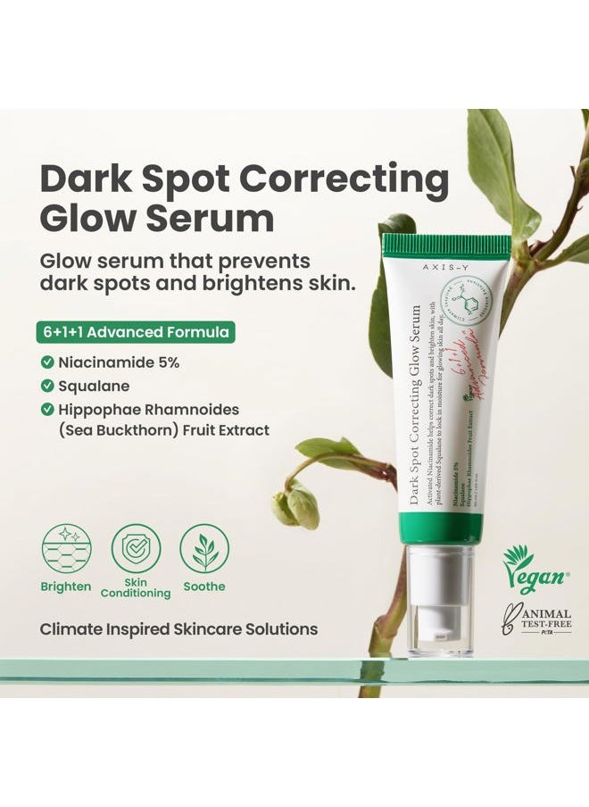 Dark Spot Correcting Glow Serum - 5% Niacinamide Remedy for Dark Spots, Blemish & Freckle Remover - Vegan Korean Skin Care Niacinamide Serum for All Skin Types - 1.69 fl. oz.