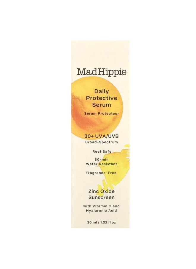 Daily Protective Serum, 30 SPF Moisturizer & Mineral Sunscreen for Face, Zinc Oxide Mineral Face Sunscreen, Sun Skin Care, Water Resistant, Reef Safe, 1.02 Oz