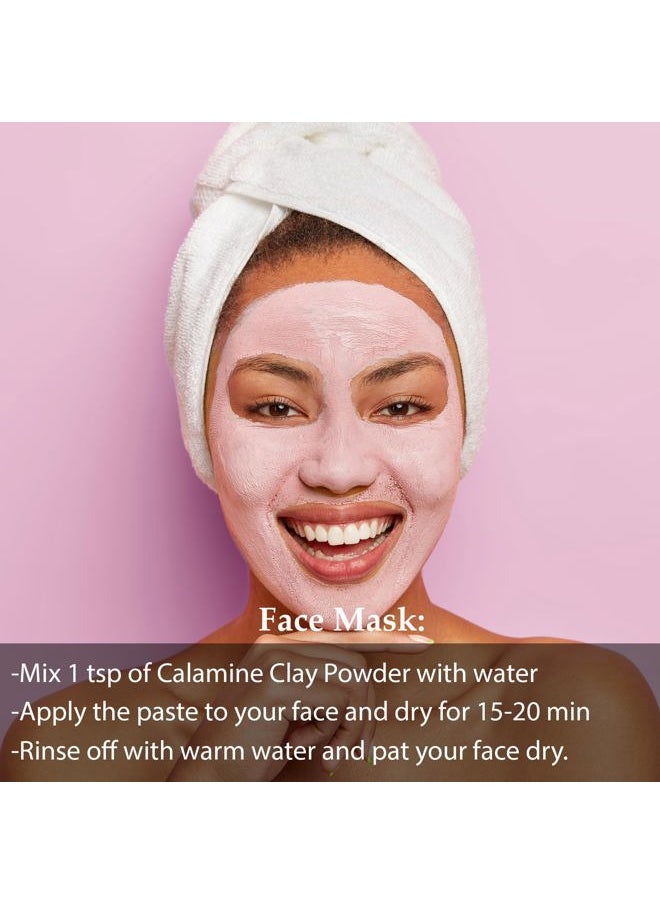 Calamine Clay by mi nature | For Younger looking skin, Detoxifying Skin | 227g(8 oz) (0.5 lb) | Facial Cleansing mask | Use to make Masks, Creams, Scrubs, Bath Bombs, Body Wash and Soaps
