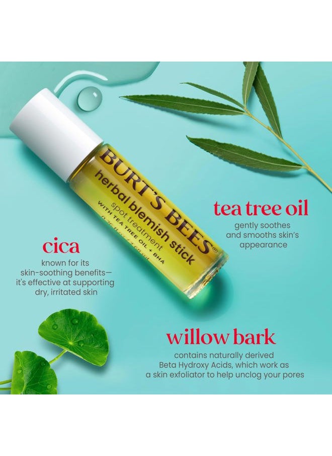 Herbal Blemish Stick, 0.26 Fl Oz (Pack of 2), Tea Tree Oil Infused, Soothing, Exfoliating, Cleansing, Unisex