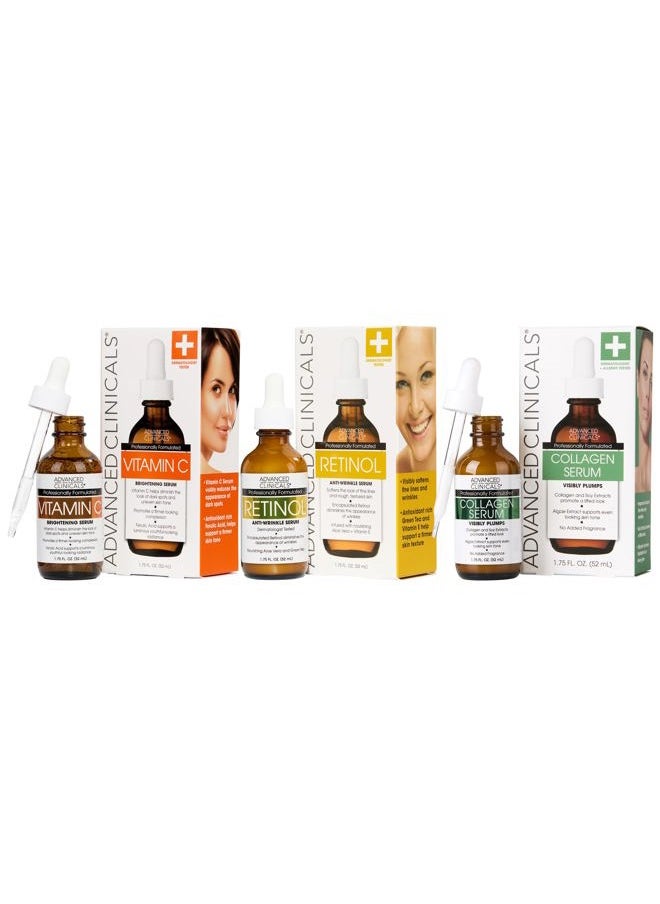 Retinol Serum For Face, Firming Collagen Serum, Vitamin C Serum Skincare Set, 1.75 Fl Oz, 3pc Set