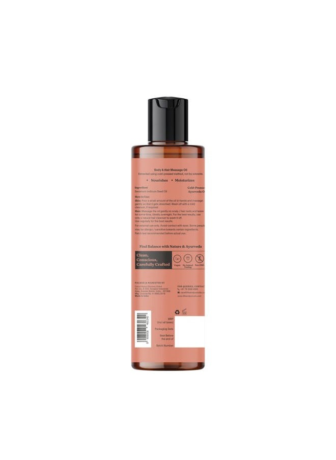100% Cold-Pressed Unrefined Sesame Oil - Nourishing Oil for Hair and Skin, Promotes Radiance, Moisture, and Healthy Growth for Men & Women (6.76 Fl Oz)