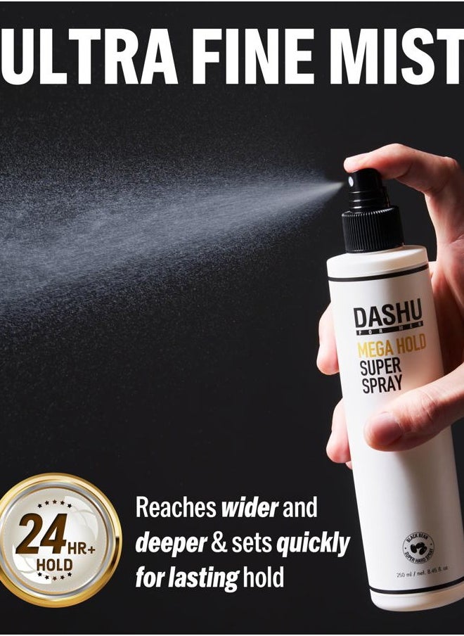 Premium Mega Hold Super Spray 8.45fl oz – Extra Strong Hold, Dryness Prevention, All-Natural Ingredients