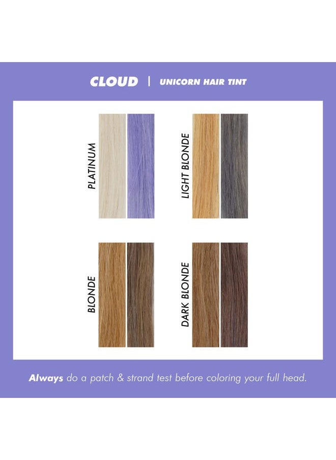 Pastel Colored Unicorn Hair Tint, Cloud (Periwinkle Blue) - Damage-Free Semi-Permanent Hair Color Conditions & Moisturizes - Temporary Hair Dye Kit Has Sugary Citrus Vanilla Scent - Vegan