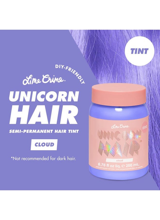 Pastel Colored Unicorn Hair Tint, Cloud (Periwinkle Blue) - Damage-Free Semi-Permanent Hair Color Conditions & Moisturizes - Temporary Hair Dye Kit Has Sugary Citrus Vanilla Scent - Vegan