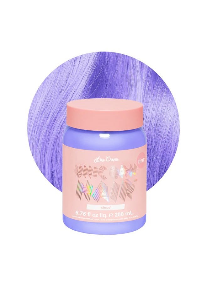Pastel Colored Unicorn Hair Tint, Cloud (Periwinkle Blue) - Damage-Free Semi-Permanent Hair Color Conditions & Moisturizes - Temporary Hair Dye Kit Has Sugary Citrus Vanilla Scent - Vegan