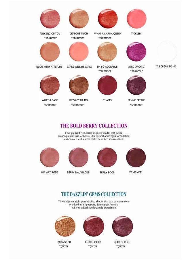 100% Natural Lip Gloss, Organic, Vegan, Gluten Free, Cruelty Free, Made in the USA, 0.18 oz. (Wine Not)