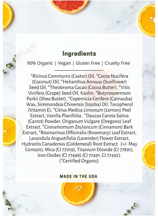 100% Natural Lip Gloss, Organic, Vegan, Gluten Free, Cruelty Free, Made in the USA, 0.18 oz. (Wine Not)