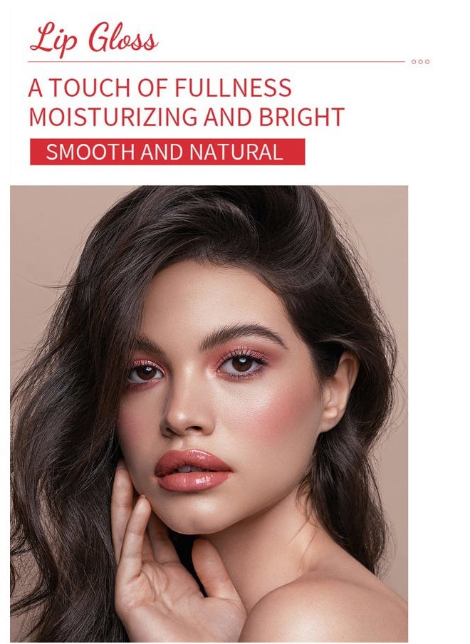 Moisturizing Lipgloss Set 6PCS Smooth Hydrating Lip Gloss Neutral Nude Nourishing Glossy Lipgloss for Women and Girls (Moisturizing, 6PCS Set B)