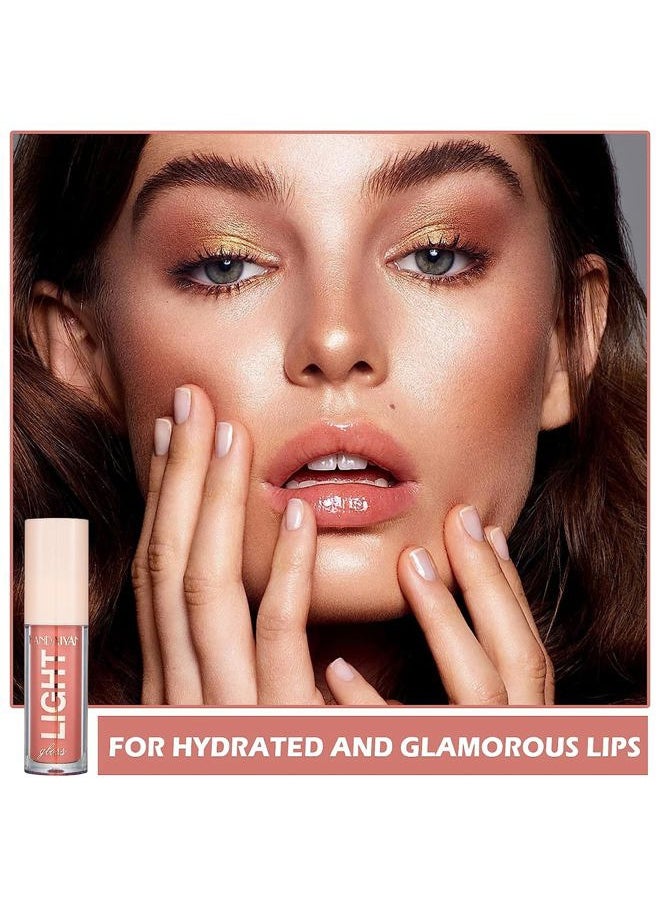 Moisturizing Lipgloss Set 6PCS Smooth Hydrating Lip Gloss Neutral Nude Nourishing Glossy Lipgloss for Women and Girls (Moisturizing, 6PCS Set B)