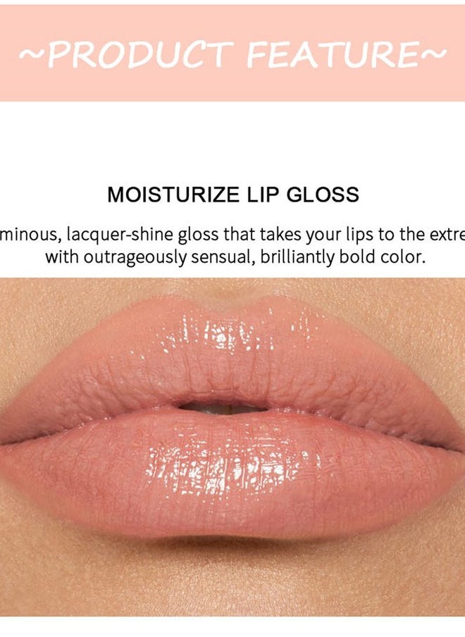 Moisturizing Lipgloss Set 6PCS Smooth Hydrating Lip Gloss Neutral Nude Nourishing Glossy Lipgloss for Women and Girls (Moisturizing, 6PCS Set B)