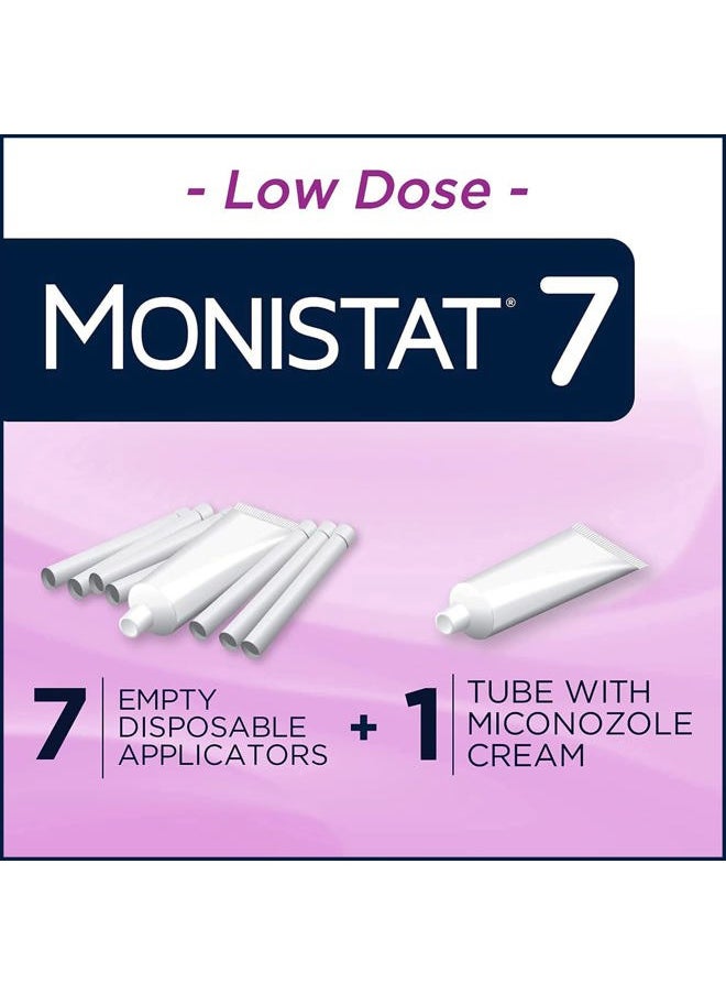 7 Day Yeast Infection Treatment for Women, 7 Miconazole Cream Applications with Disposable Applicators, 2 Pack