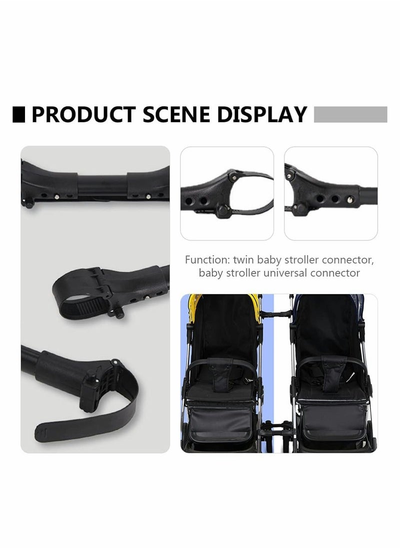 Twin stroller connector, universal stroller connector, connector that converts two single strollers into one double stroller, fits most strollers (three-pack in one)