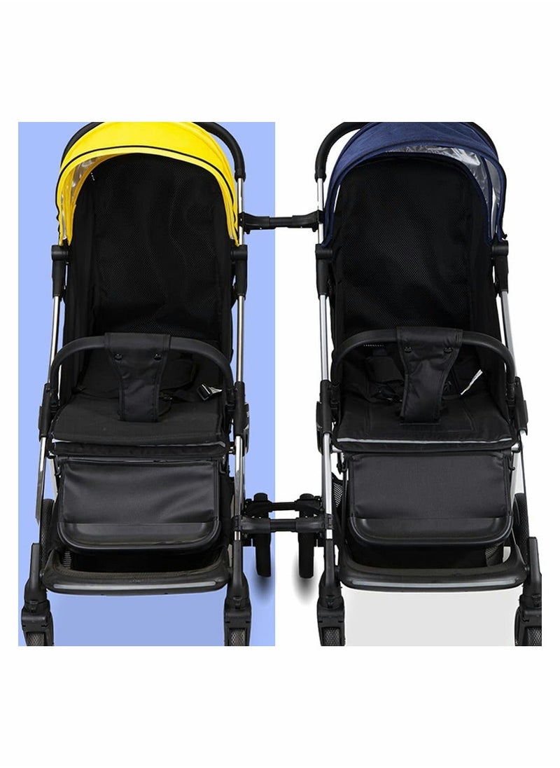 Twin stroller connector, universal stroller connector, connector that converts two single strollers into one double stroller, fits most strollers (three-pack in one)