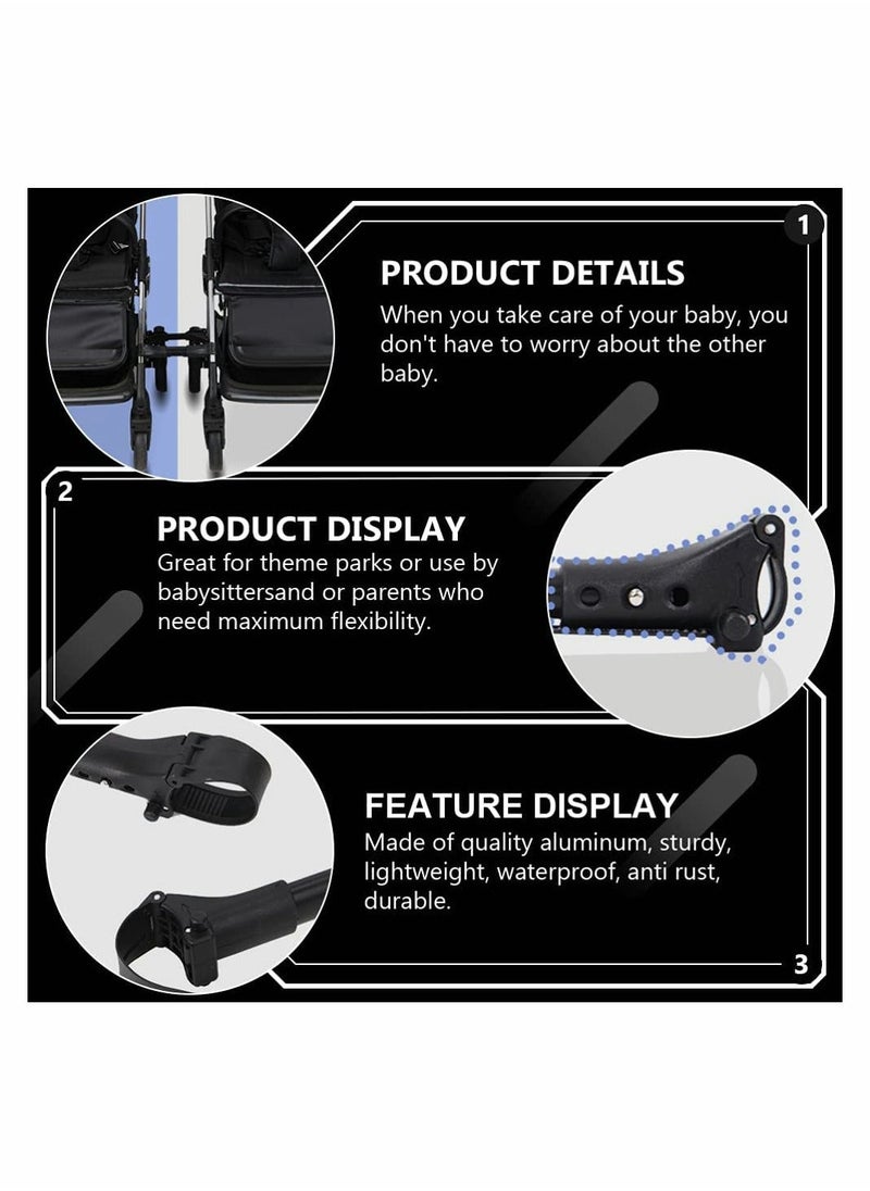 Twin stroller connector, universal stroller connector, connector that converts two single strollers into one double stroller, fits most strollers (three-pack in one)