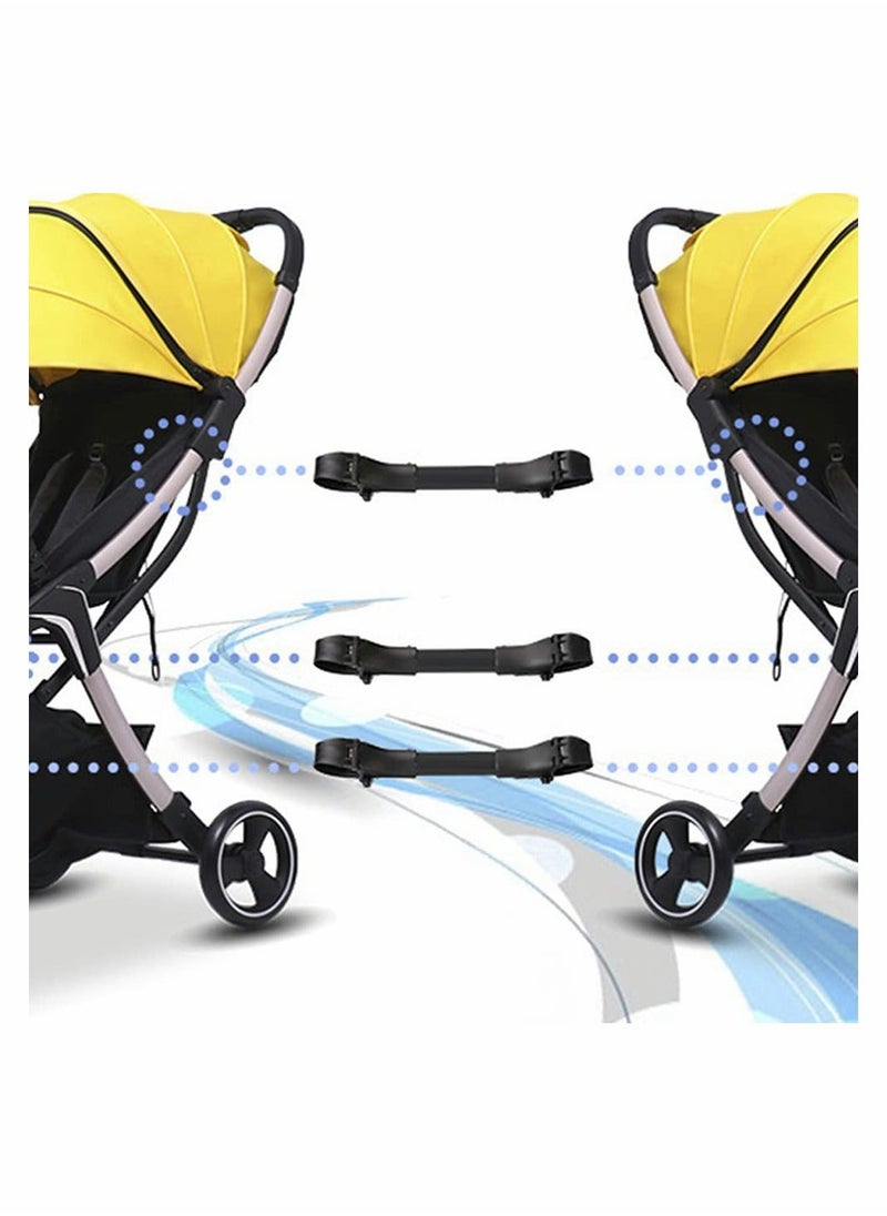 Twin stroller connector, universal stroller connector, connector that converts two single strollers into one double stroller, fits most strollers (three-pack in one)