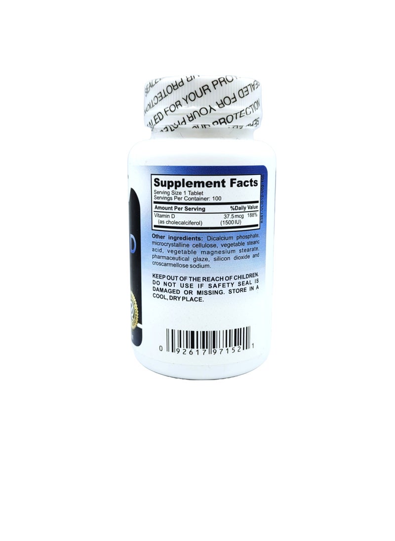 Trust Vitamin D 1500 Iu Prevents Osteoporosis -Boost Neuromuscular And Immune Function 100 Tabs