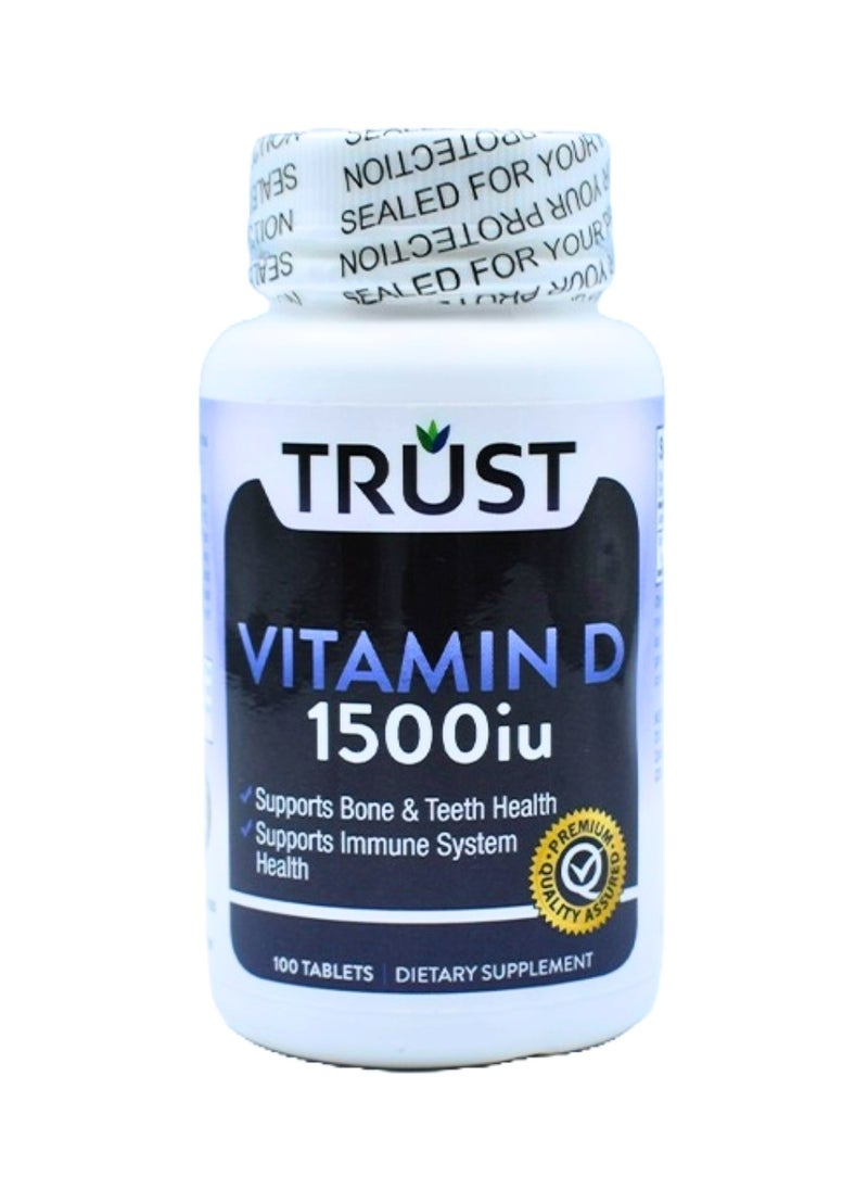 Trust Vitamin D 1500 Iu Prevents Osteoporosis -Boost Neuromuscular And Immune Function 100 Tabs