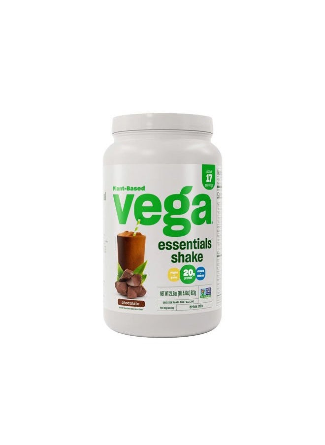 Essentials Plant Based Protein Powder, Chocolate - Vegan, Superfood, Vitamins, Antioxidants, Keto, Low Carb, Dairy Free, Gluten Free, Pea Protein for Women & Men, 1.4 lbs (Packaging May Vary)