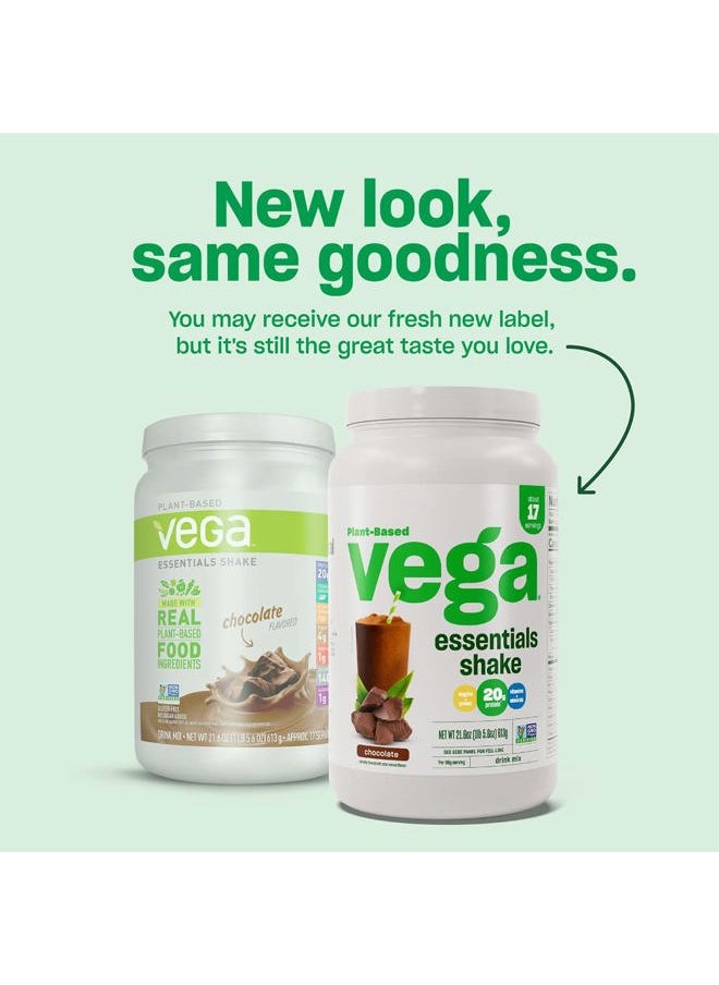 Essentials Plant Based Protein Powder, Chocolate - Vegan, Superfood, Vitamins, Antioxidants, Keto, Low Carb, Dairy Free, Gluten Free, Pea Protein for Women & Men, 1.4 lbs (Packaging May Vary)